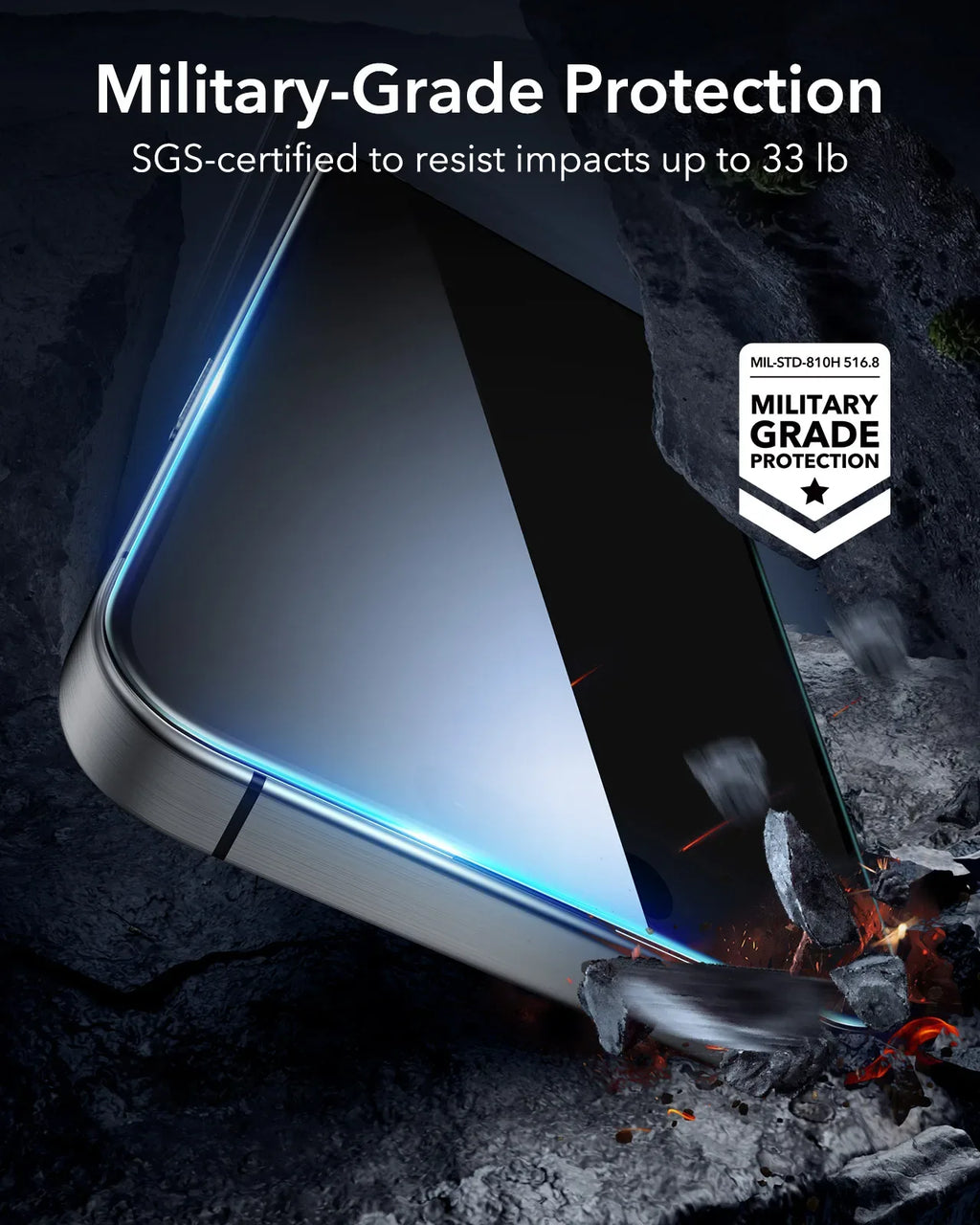 iPhone 16 Pro Max Privacy Tempered Glass Screen Protector (3 Pack) Tidesmit