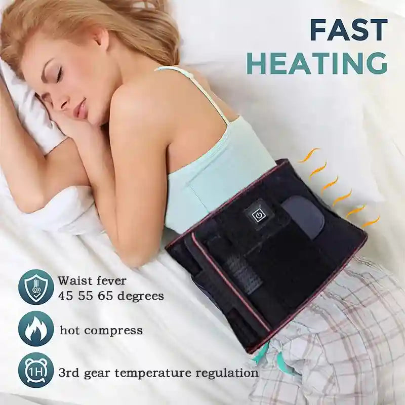 Heated Back Support Belt: Adjustable Lumbar Brace for Stress Relief Relaxation Treatment Tidesmit