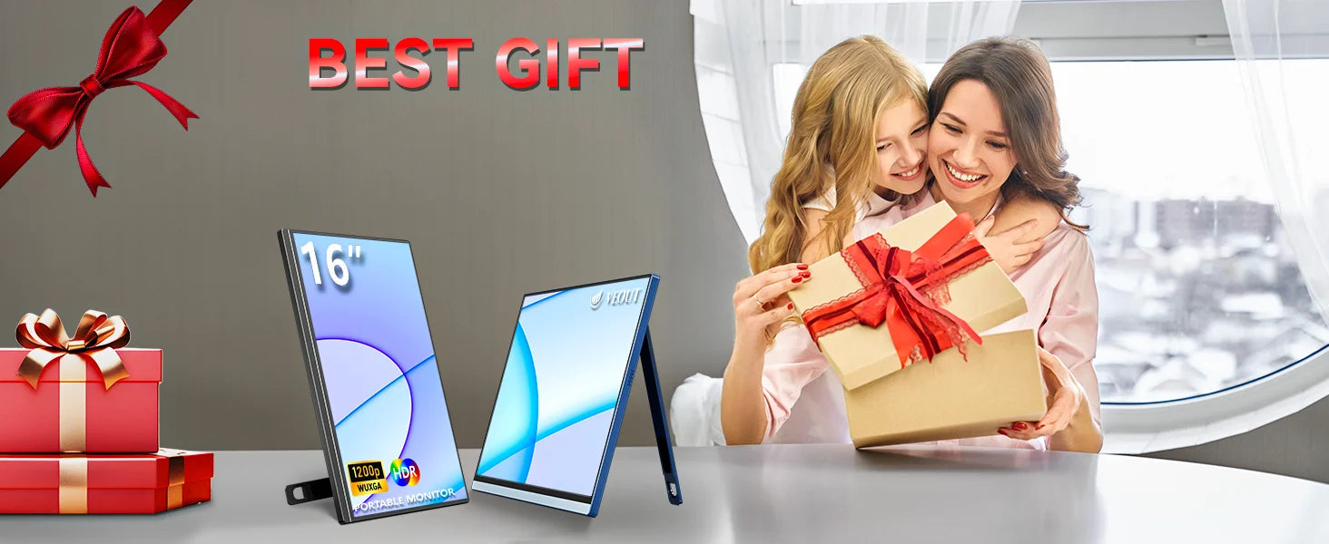 VEOUT 15.6-Inch Portable Monitor for Laptop 1080P HDR 16:9 Low Blue Light For XBox PS4 / 5 Switch Cell Phone PC Loptop Extension