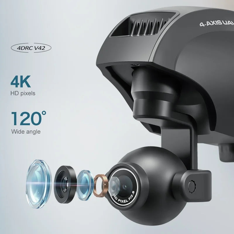 4K Camera Drone with Wide Angle Lens - Foldable V42 Model Tidesmit