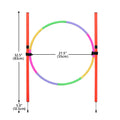 Portable dog agility jumping hoop for outdoor training. Colorful, adjustable sports stakes for pet exercise and fun.