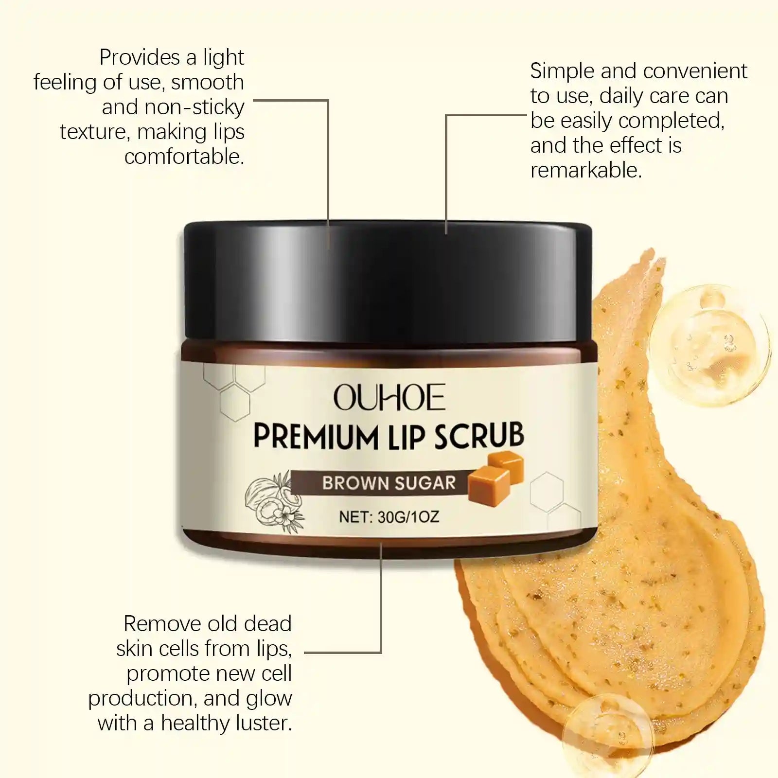 Brown Sugar Lip Scrub - Gentle Exfoliating Lip Treatment (30g) Lip Care Tidesmit