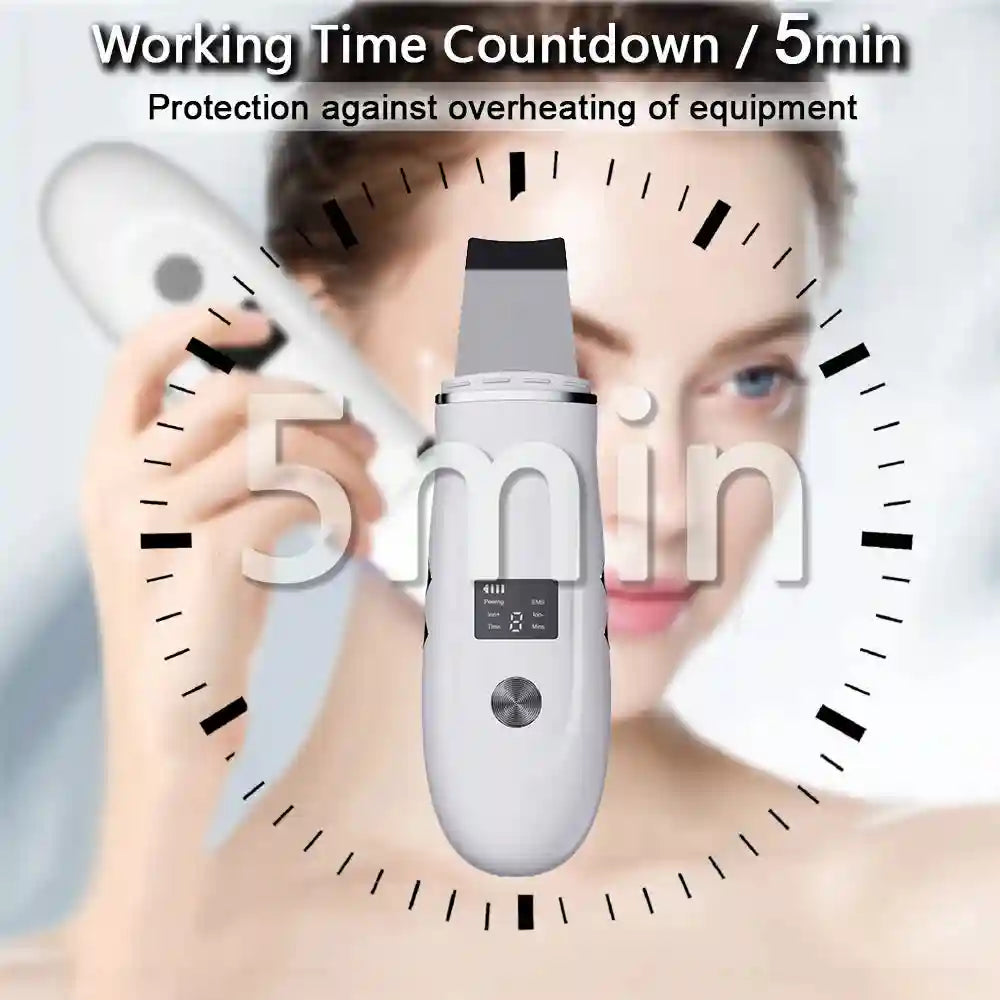 Ultrasonic Face Scrubber - Deep Pore Cleaning & Blackhead Removal Device Scrubs Treatments Tidesmit