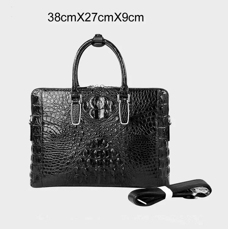 xipijiang new crocodile bag  business men  briefcase  men handbag  male  One-shoulder  Double zipper