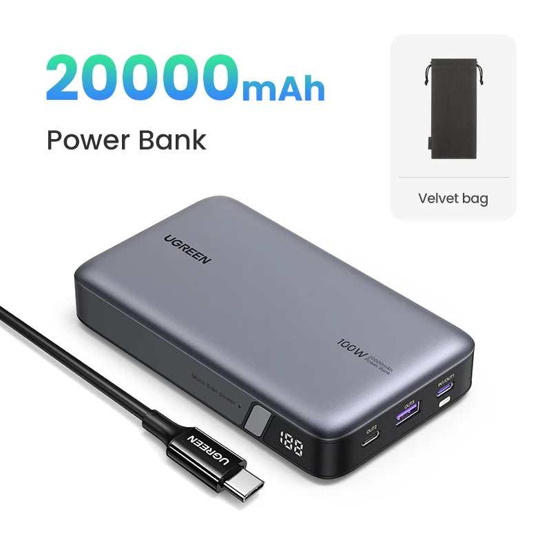 100W Fast Charging Power Bank 20000mAh for Laptops and Phones 20000mAh Tidesmit