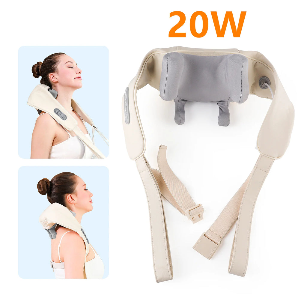 Electric Neck and Shoulder Massager - Rechargeable Deep Tissue Shawl Back Massage Instrument Tidesmit