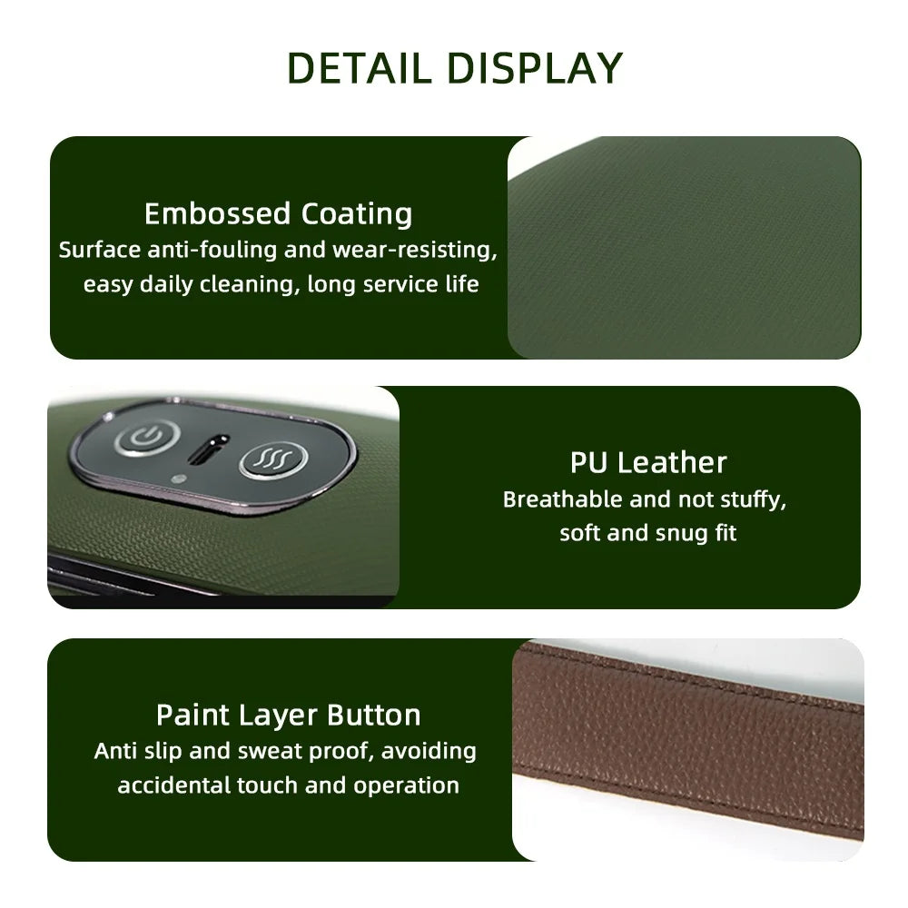 Electric Neck & Shoulder Massager | Deep Tissue Heat Therapy | Green Body Shaping Massage Equipment Tidesmit