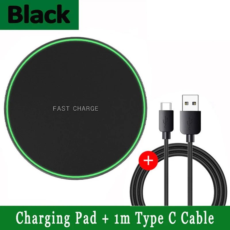 Tidesmit 50W Fast Wireless Charger Pad - Qi Certified Qi Charging Black Tidesmit