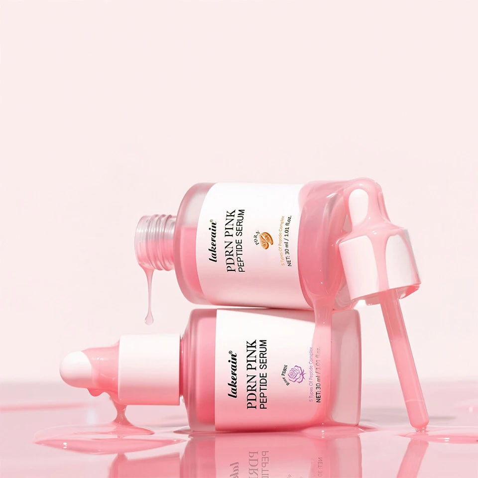 2Pcs Korean Glass Glow Skin Set, Salmon DNA PDRN Pink Peptide Serum With Niacinamide Milky Toner, Hydrating Soothing Firming Kit
