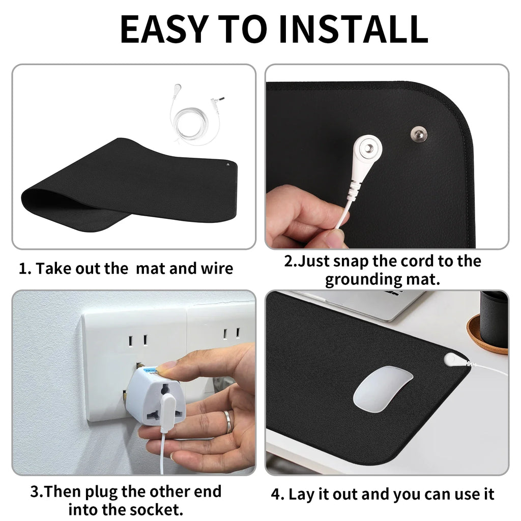 6 Size Grounding Mat Soft PU Pad for Improves Sleep Enhanced Circulation Reduces Pain Home Yoga Foot Mat Table Desk Rug