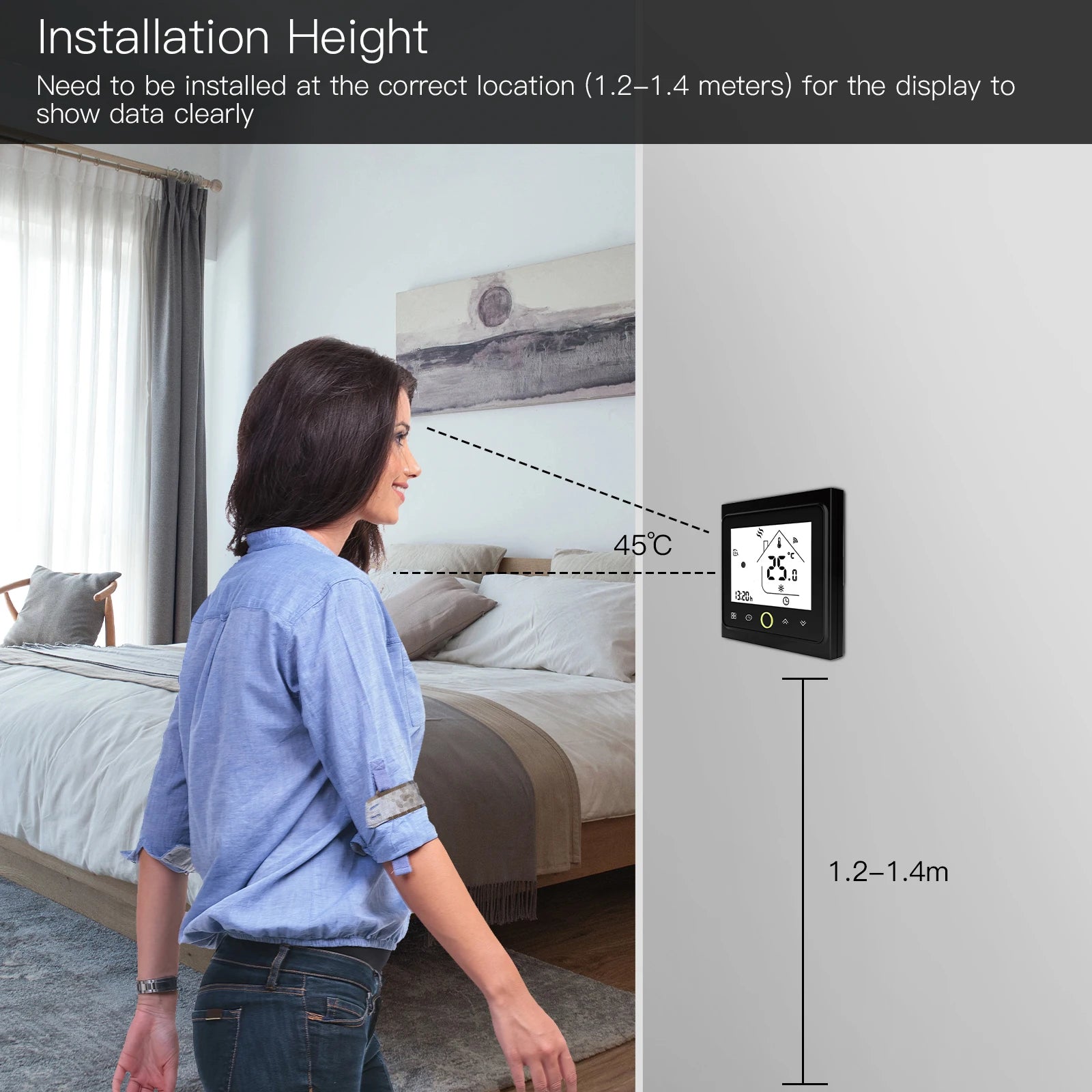 Moes WiFi Smart Thermostat Temperature Controller for Water/Electric floor Heating Gas Boiler Control with Alexa Google Home