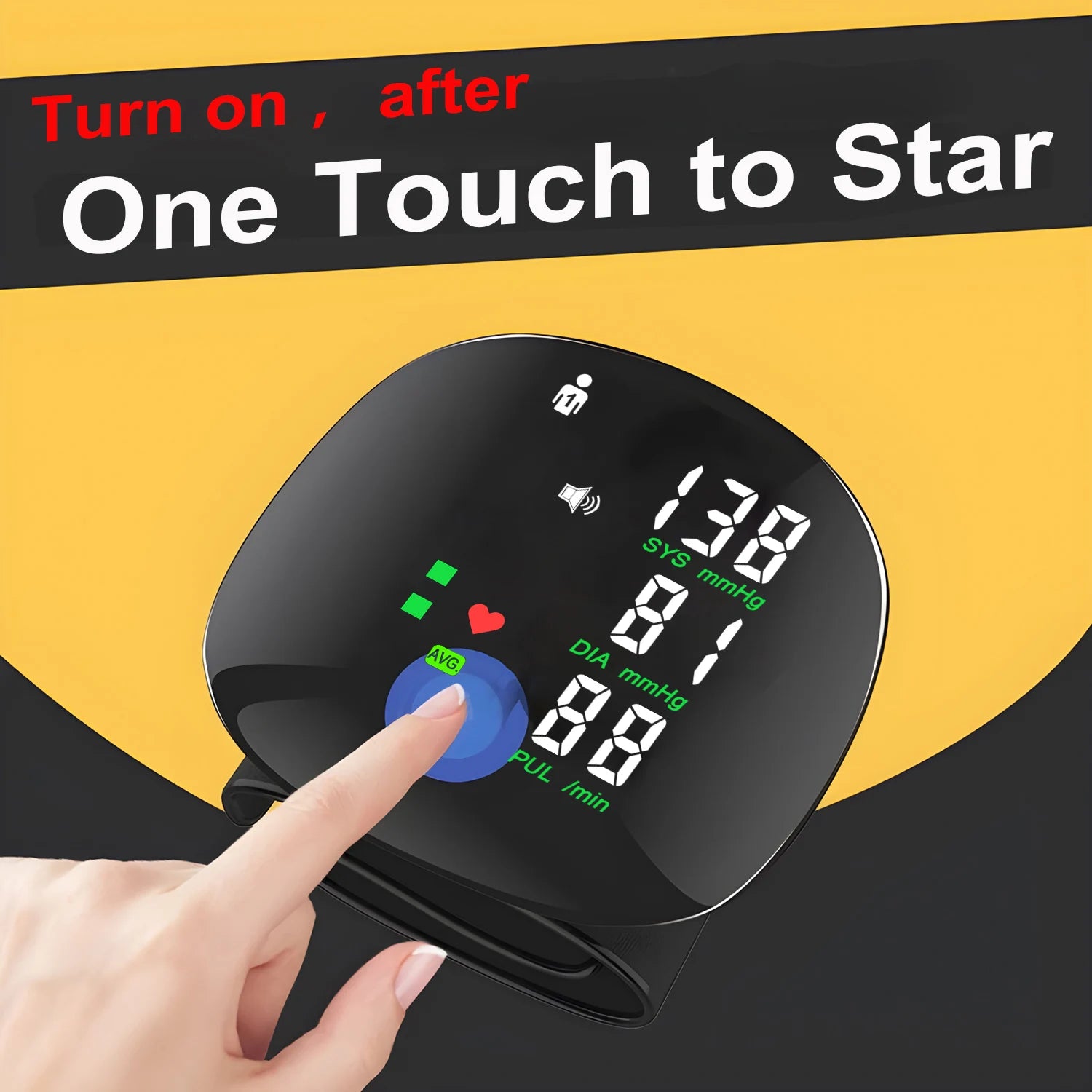 Home Medical USB Charging Blood Pressure Tensiometer Digital Wrist BP Monitor High Precision Heart Rate Detection English Voice