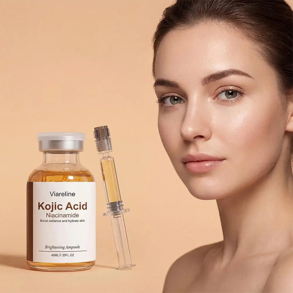 Brightening Kojic Acid & Niacinamide Ampoule 40ml Even Skin Tone Hydrating Moisturizing Dual Care Easy To Use Skincare