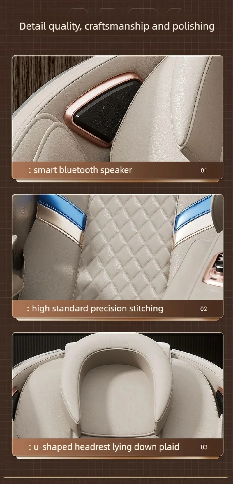 8D Zero Gravity Full Body Shiatsu Massage Chair - Beige or Black Massage Chairs Tidesmit
