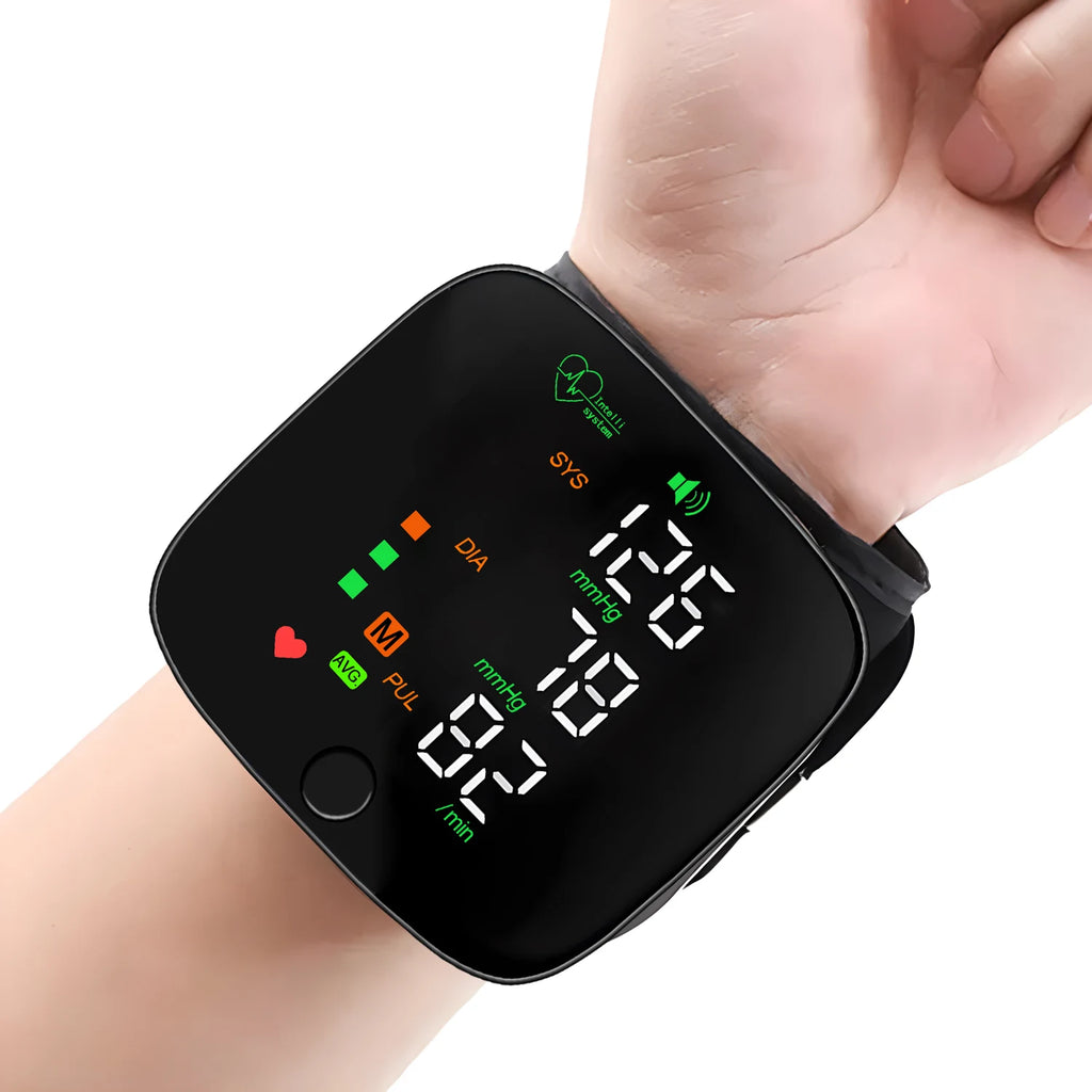 Home Medical USB Charging Blood Pressure Tensiometer Digital Wrist BP Monitor High Precision Heart Rate Detection English Voice
