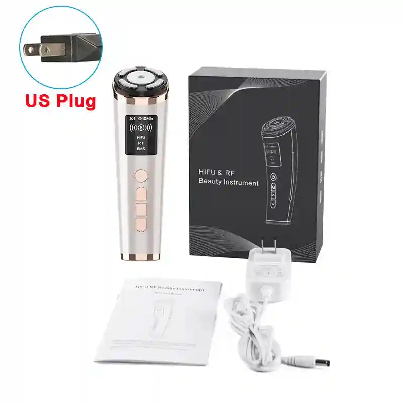 HIFU Face Lifting Machine with EMS Microcurrent & Heat Therapy Eye Massage Instrument US Plug Tidesmit