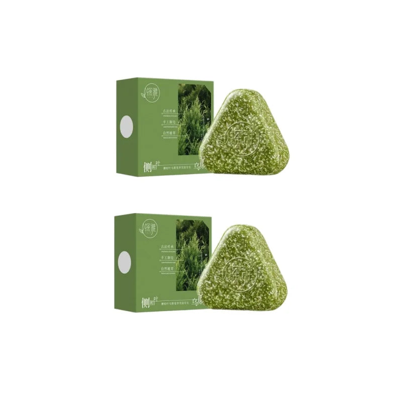 Hair Strengthening Nourishing Shampoo Soap,Oriental Arborvitae Usman Herbal Extract Anti Hair Loss,Face Wash Clean Handmade Soap