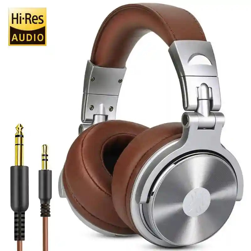 Studio Monitor Over-Ear Headphones - Foldable Pro Audio Tidesmit Pro-30-Silver Tidesmit
