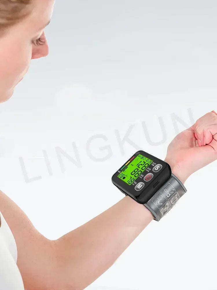 English Voice High Accurate BP Monitors Wrist Blood Pressure Monitor Tonometer Digital Sphygmomanometer Electronic Bp Monitors