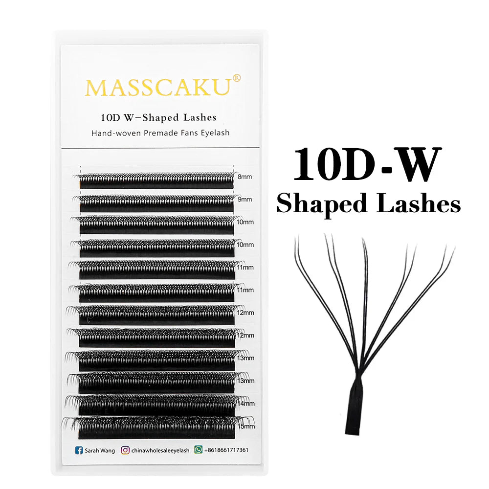 Premade Volume Fans Eyelashes 3D W Shape 0.07mm C Curl - Tidesmit False Eyelashes 10D W Shape Tidesmit