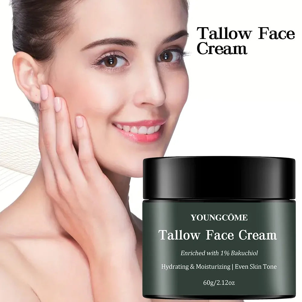  YOUNGCOME Tallow Face Cream Deep Nourish Fade Lines Anti Aging Brighten Improve Dryness Tallow Facial Moisturizing Cream