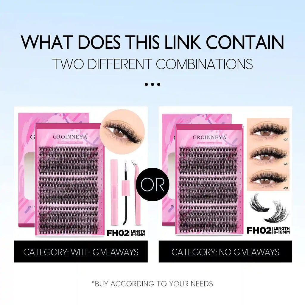 DIY Lash Extension Kit with Bond and Seal - Pro Cluster Set Lip Care Tidesmit