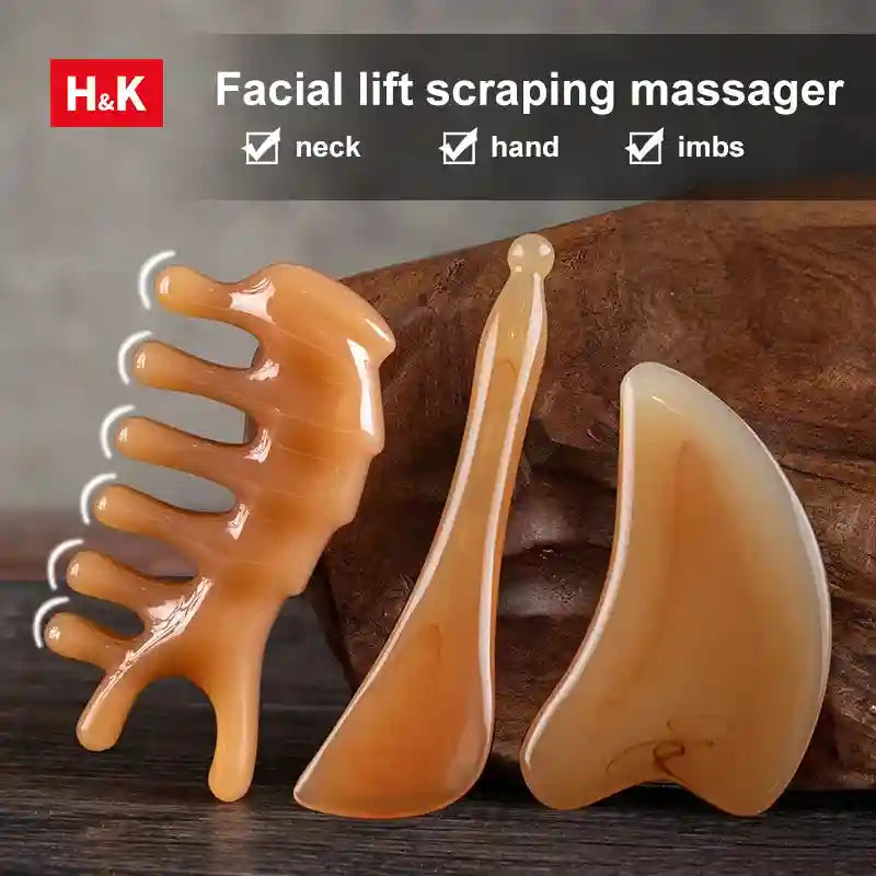 Gua Sha Scraping Massage Tool Set - Face & Body Resin Sculpting Eye Massage Instrument Tidesmit