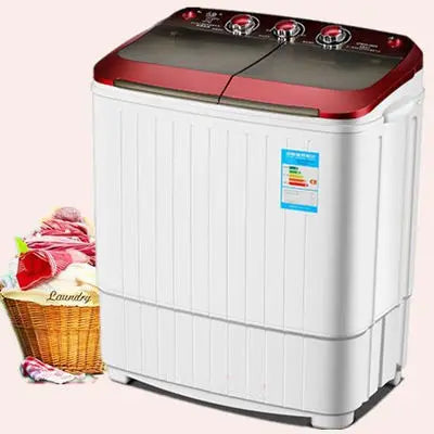 Tidesmit 5kg semi automatic twin tub washing machine showing detailed control panel and dual tub agitator view.