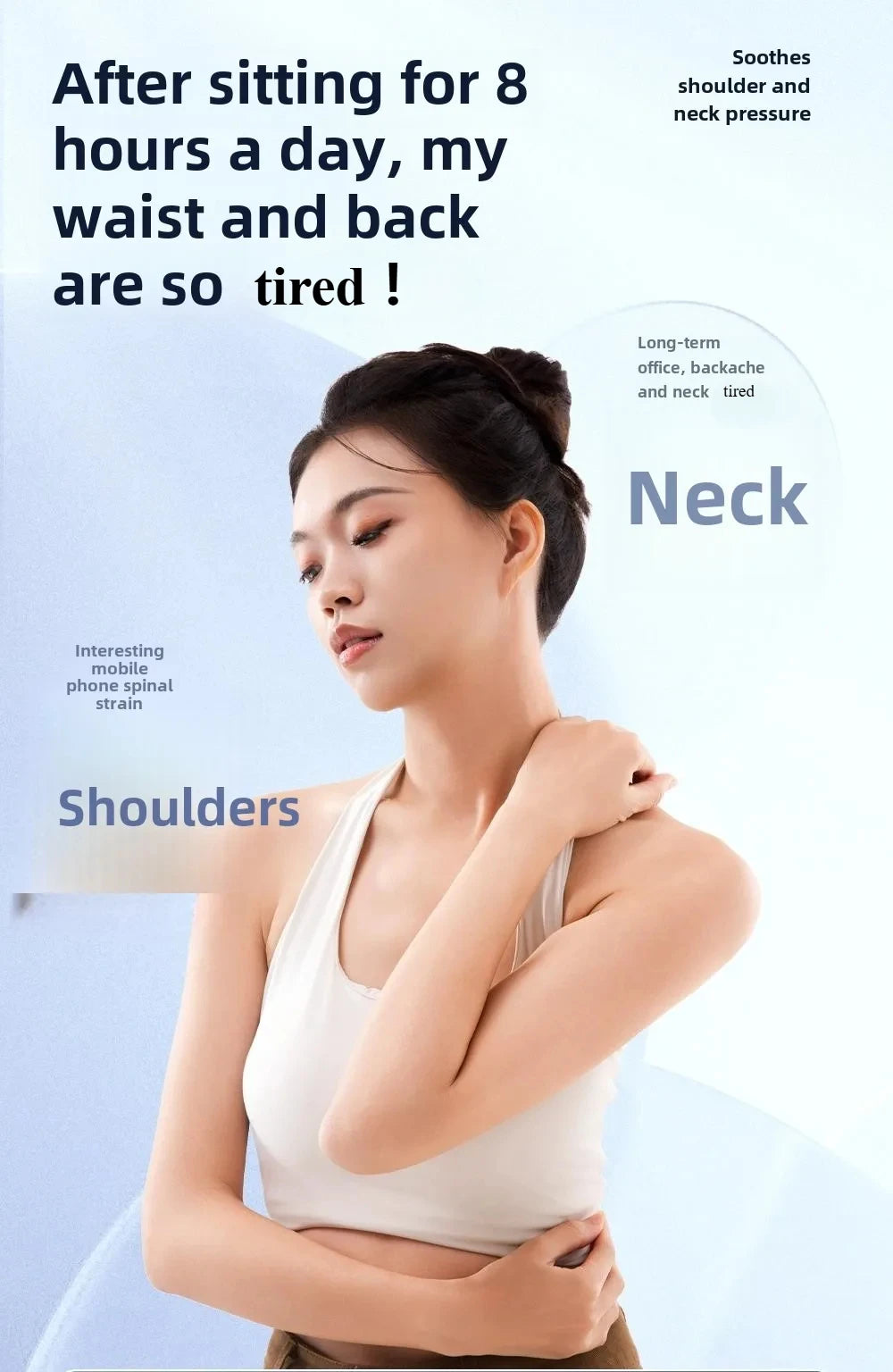 Shiatsu Neck Massager Wireless Rechargeable Heat Therapy - Tidesmit Relaxation Treatment Tidesmit