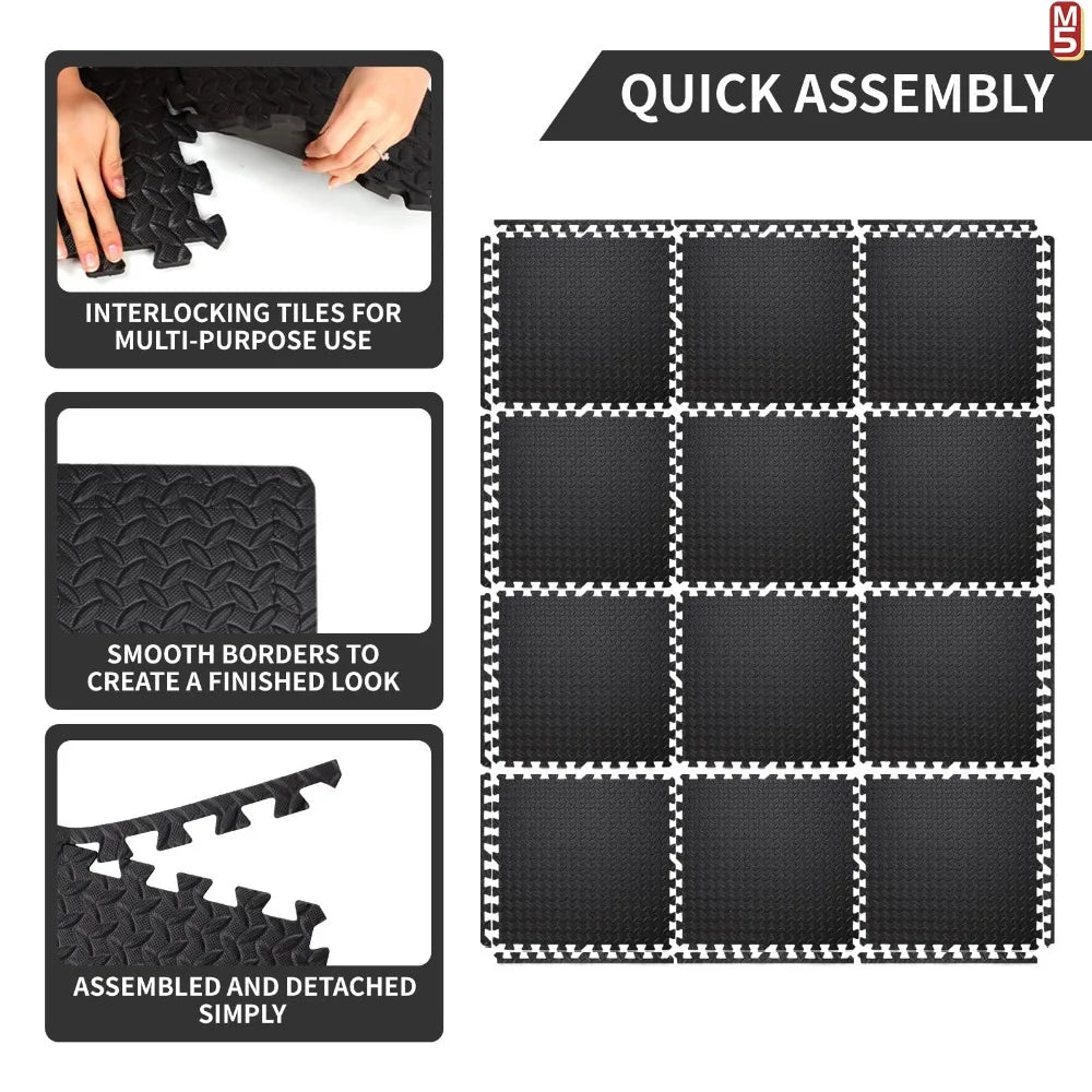 Massage Cushion Puzzle Mat - Non-Slip EVA Foam Exercise Tiles Massage Cushion Tidesmit