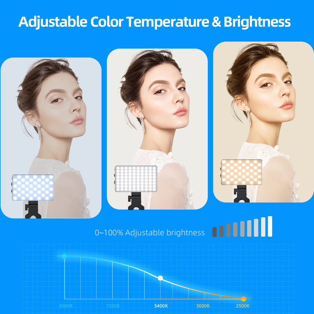 Portable LED Selfie Light CL-V12A - Adjustable Color Temperature Tidesmit