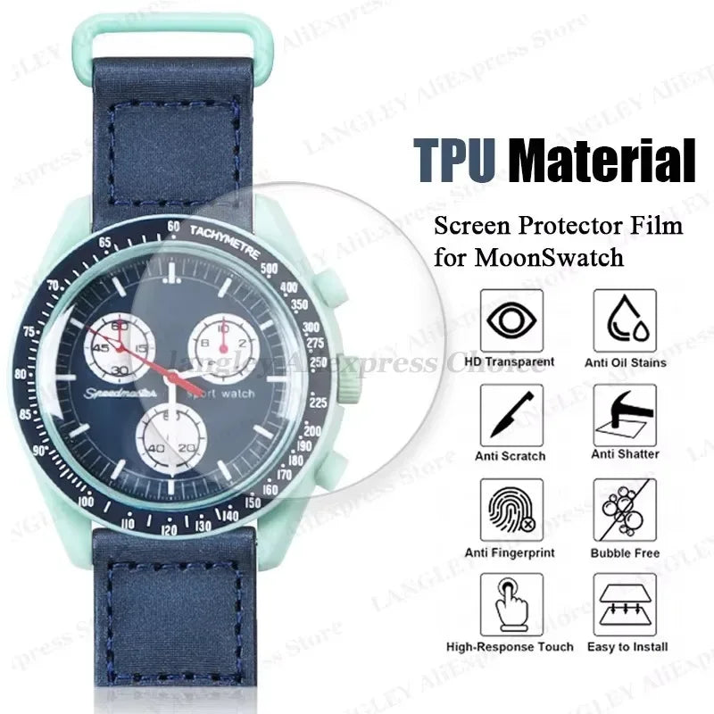 MoonSwatch Screen Protector TPU Film - Anti-Scratch & HD Clear (10 Pack) 6pcs Tidesmit
