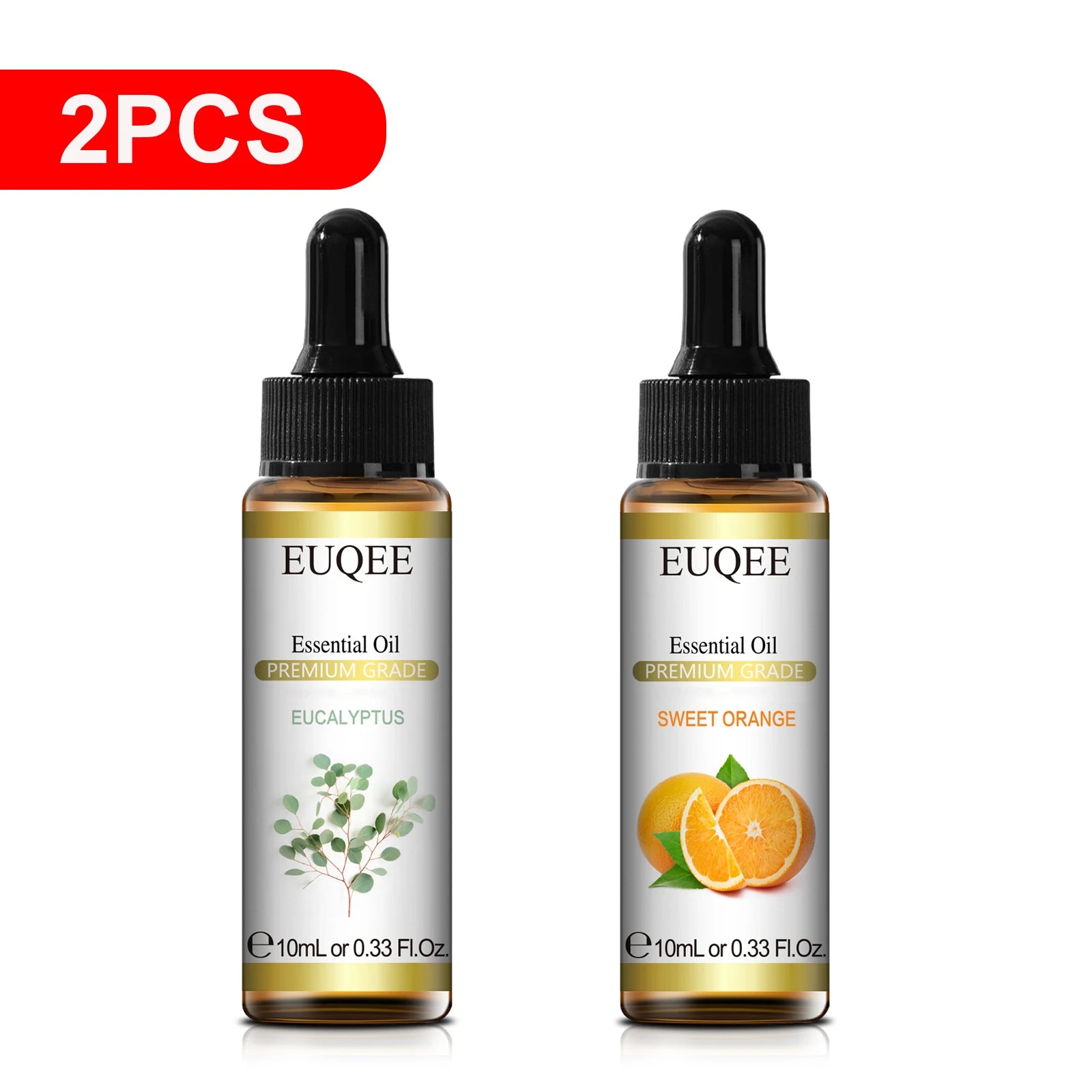 EUQEE 10ml Pure Essential Oil For Aromatherapy Diffuser-Jasmine Eucalyptus Frankincense Cinnamon Lavender Aroma Essential Oils