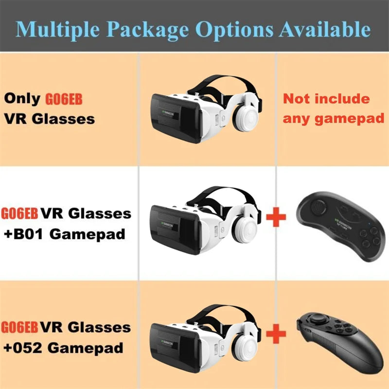 VR Headset for Smartphones - G06EB Immersive 3D Smart Glasses Tidesmit