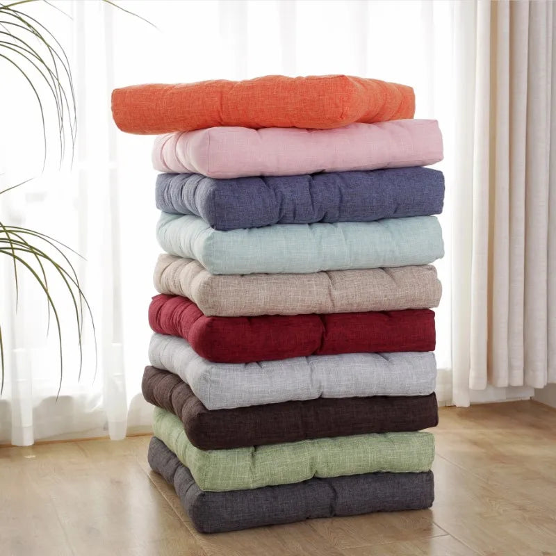 Linen Tufted Seat Cushion Square Large Floor Cushions Futon Meditation Yoga Thickened Floor Seating Pillow Tatami Kids Seat Pads