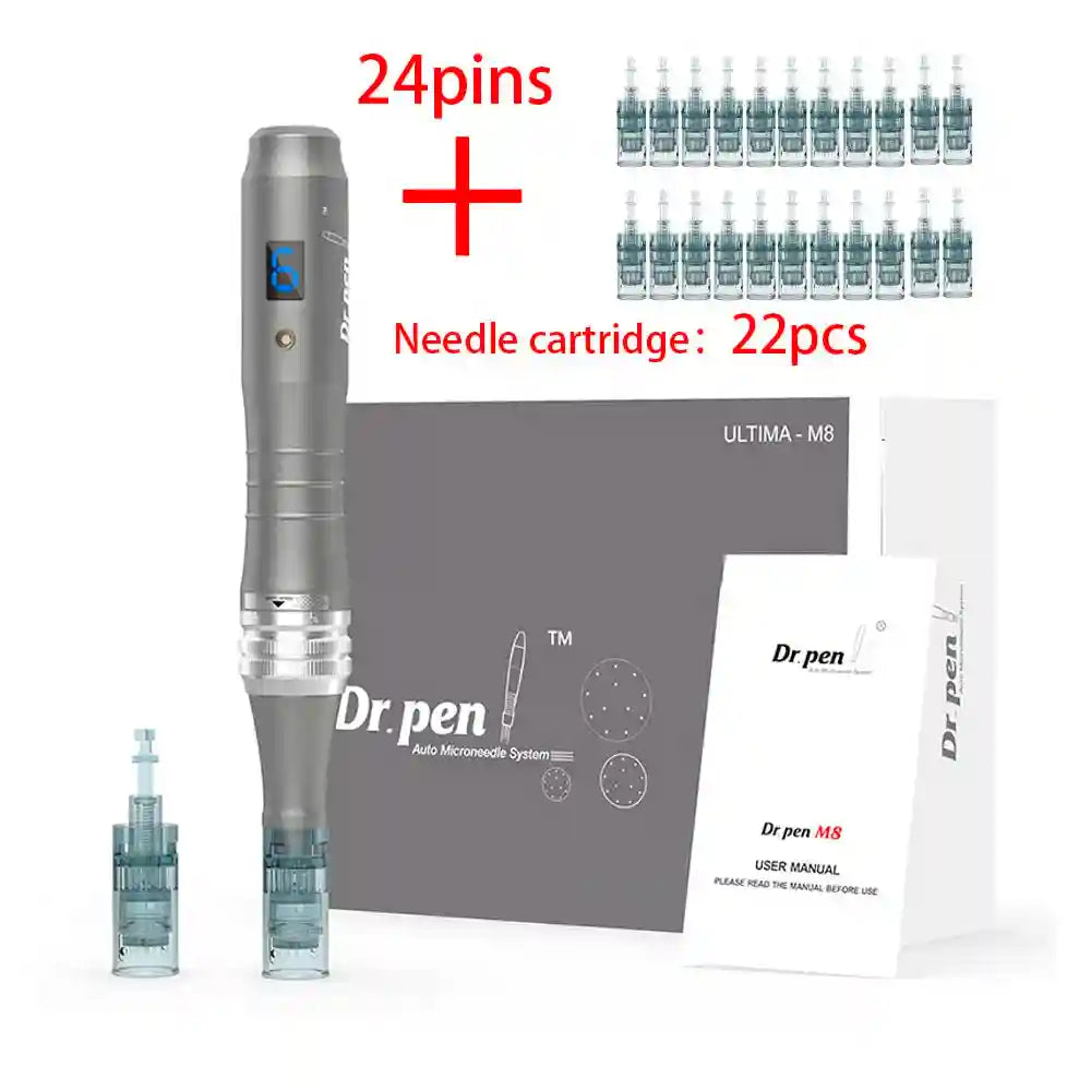 Microneedling Pen Kit for Lip Care with 22 Replaceable Cartridges Lip Care 22pcs 24pin Tidesmit