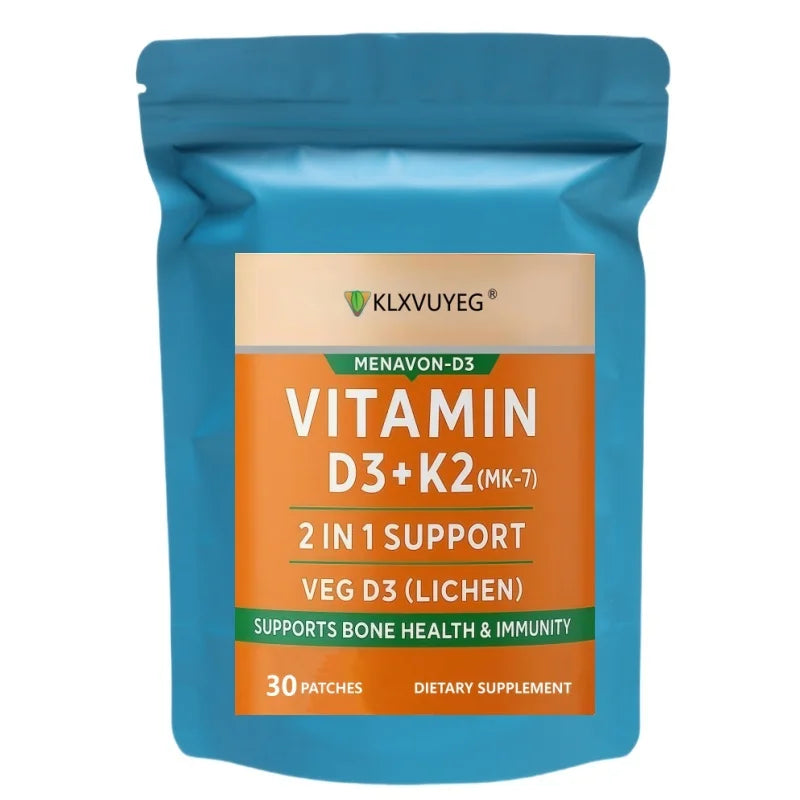 Tidesmit Vitamin D3 K2 MK7 patch for bone and heart health. Daily vitamin D3 and K2 supplement for men and women.