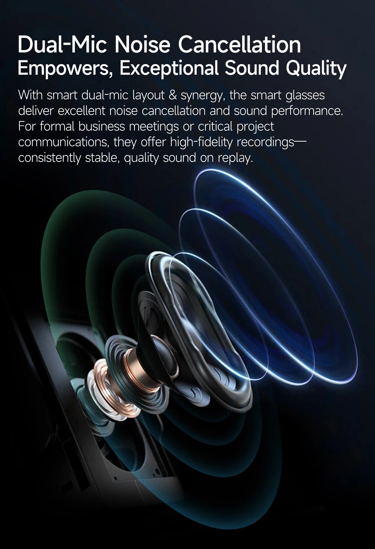AI Smart Glasses with 8K Camera - Black Bluetooth Mixed Reality Headset Tidesmit
