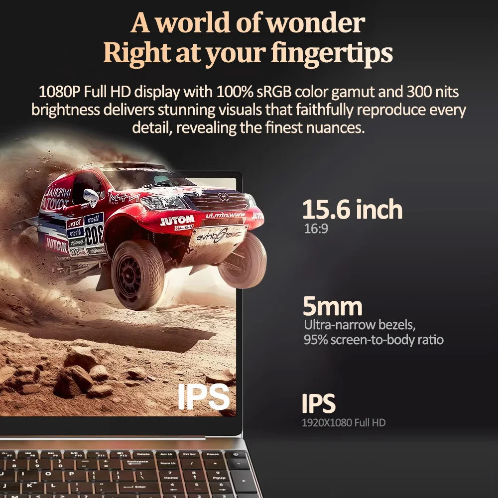 Notebook 15.6 Inch Laptop Windows 11 Intel 6500Y IPS DDR3 1920*1080 8GB DDR4 RAM 256GB 512GB SSD Windows Cheap Portable computer