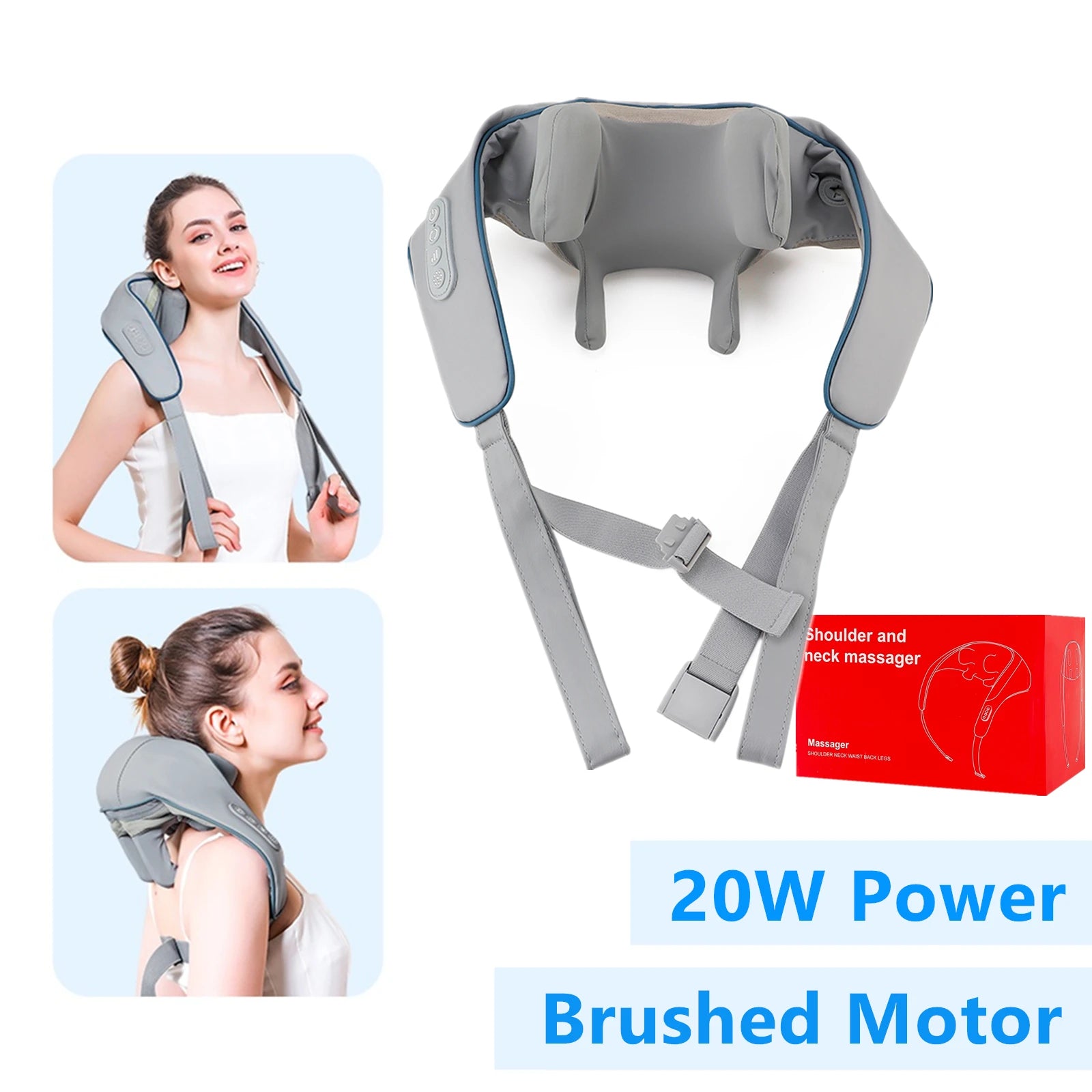 Electric Neck and Shoulder Massager - Rechargeable Deep Tissue Shawl Back Massage Instrument Tidesmit