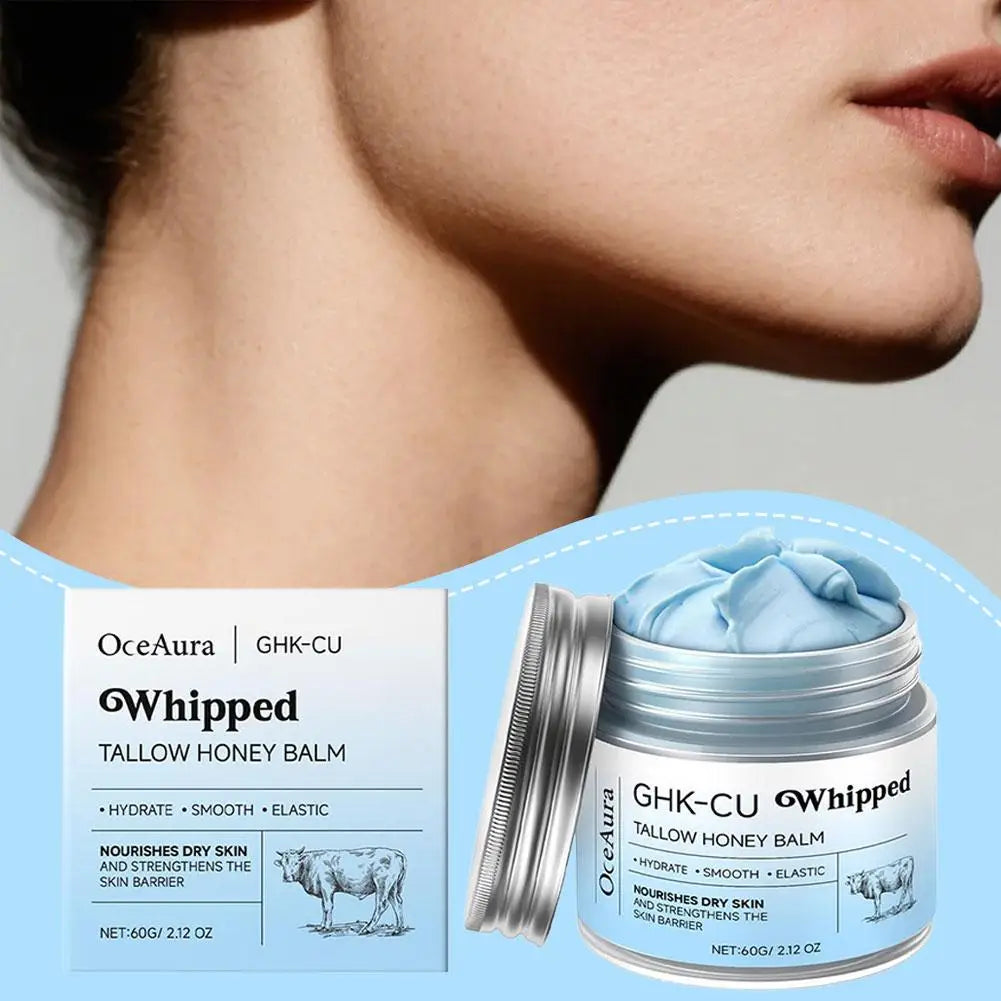 GHK-Cu Blue Tallow Honey Balm Cream, Deep Skin Repair & Barrier Protection, Perfect for Dry, Sensitive & Aging Skin Care