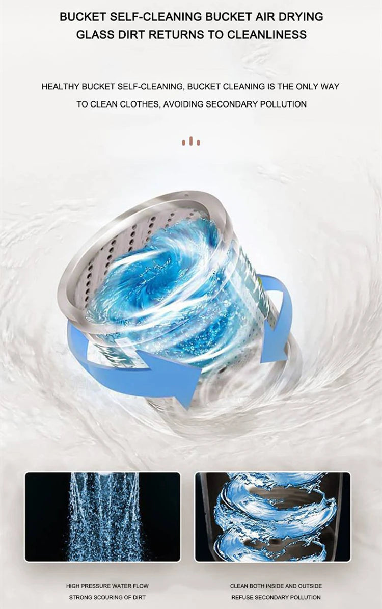 Tidesmit 10kg mini washing machine with 180w dryer showing internal spin tub for clothes dehydration feature
