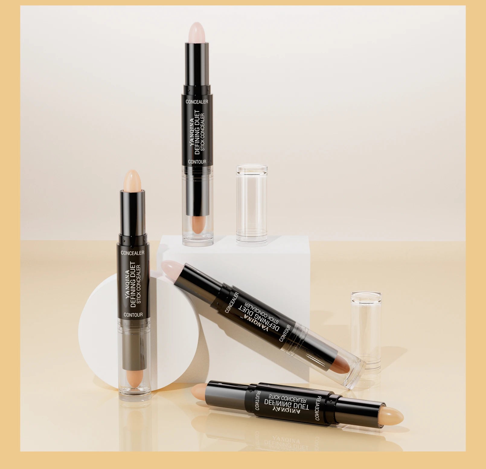 Tidesmit Contour Stick Duo waterproof highlight and shadow cream texture close-up for natural finish face makeup