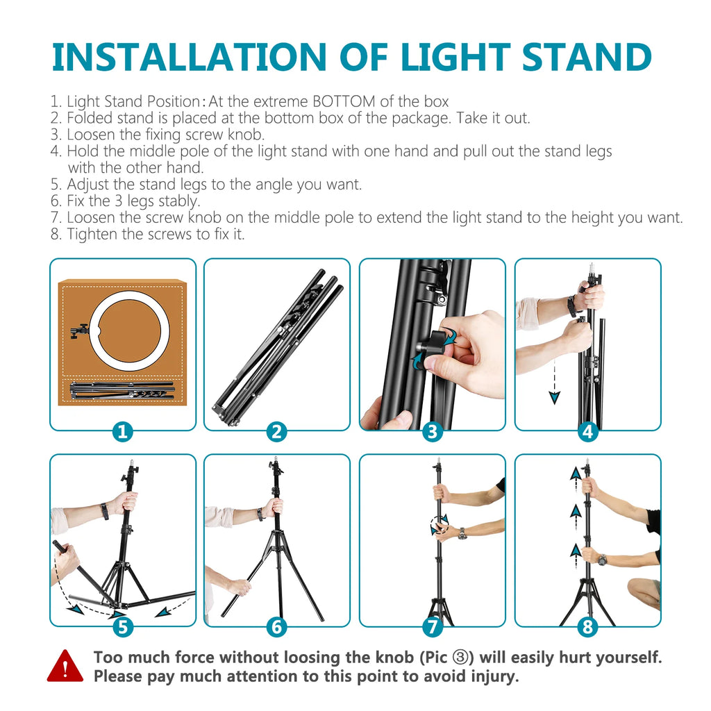 18 Inch LED Ring Light Kit with Tripod Stand and Remote - Tidesmit Tidesmit