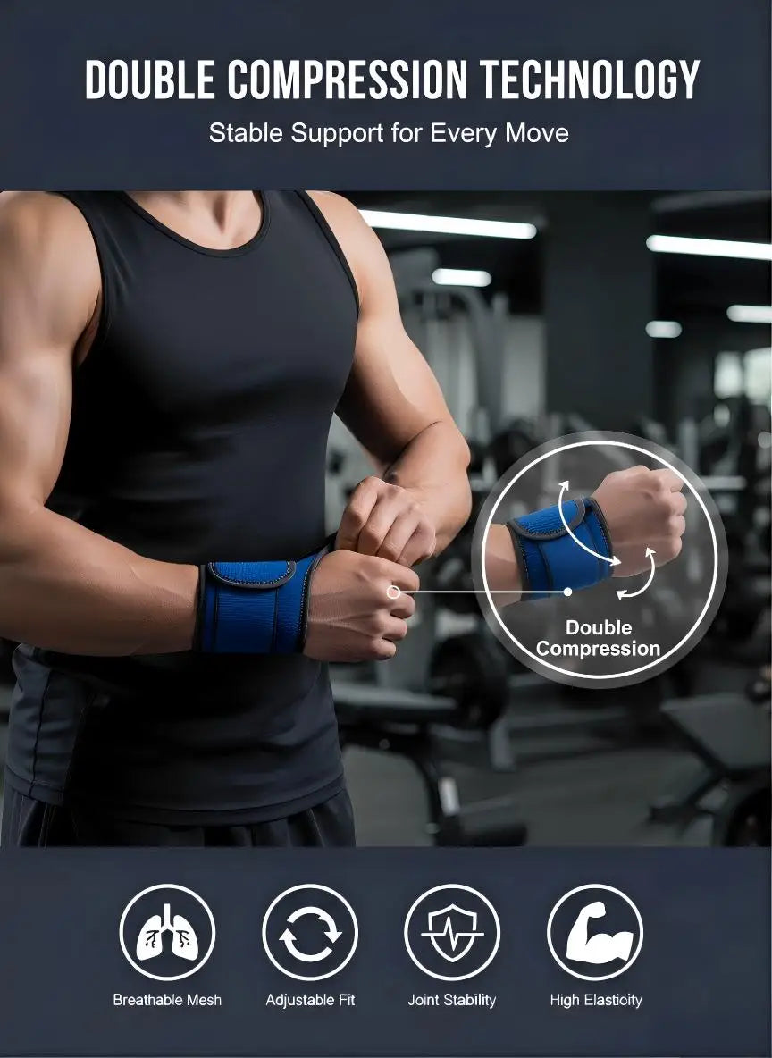 VBOSI Adjustable Wrist Support Brace Neoprene Compression Wristband for Sports Fitness Weightlifting Basketball Pain Relief Wris