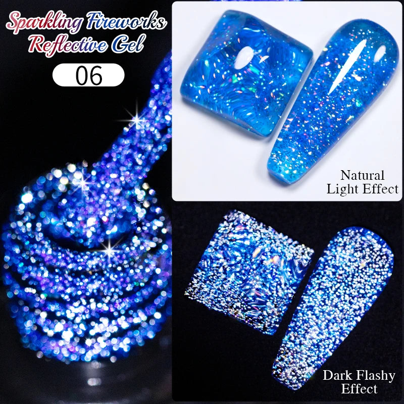 Cat Eye Magnetic Gel Polish 7.5ml - Professional Long-Lasting Nail Art Permanent Makeup Machines FireworksReflective6