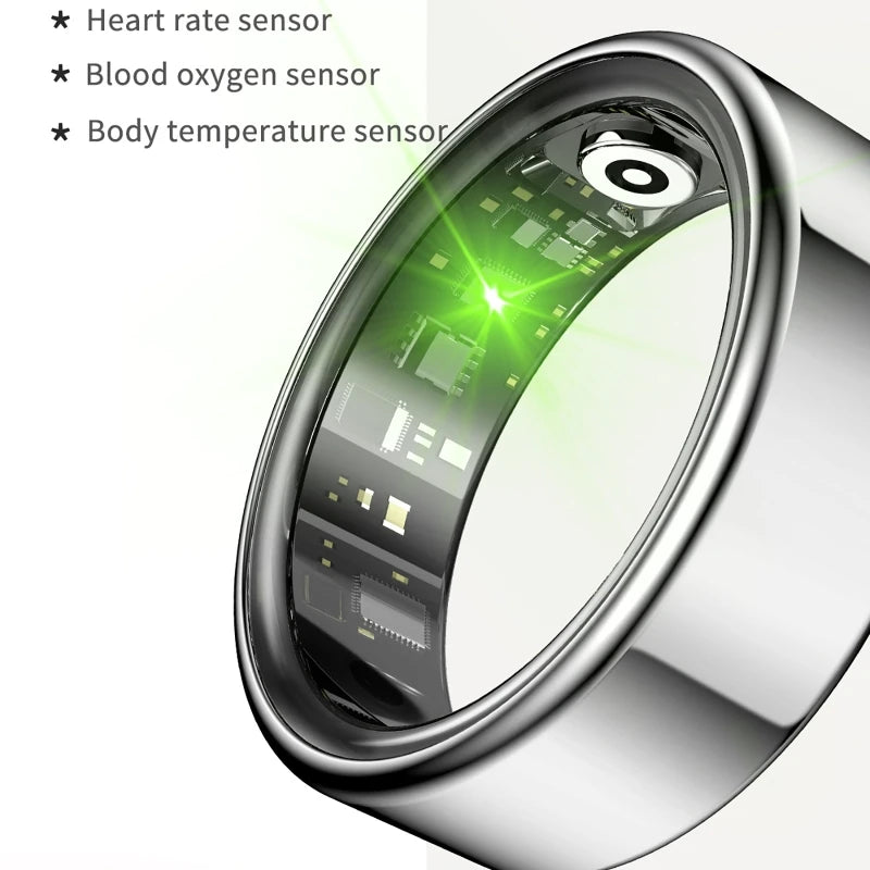Women Men Fashion Smart Ring Fitness Tracker Health Sleep Monitor Blood Pressure Heart Rate Oxygen Monitor for Running, hiking