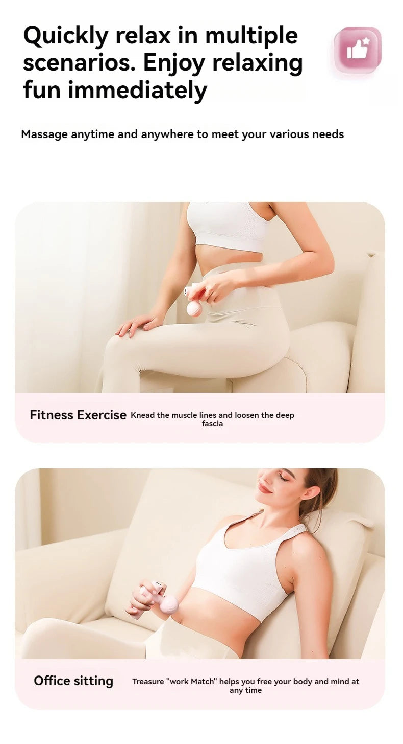 Mini Massage Gun for Deep Tissue Muscle Relief - USB Rechargeable Body Shaping Massage Equipment Tidesmit