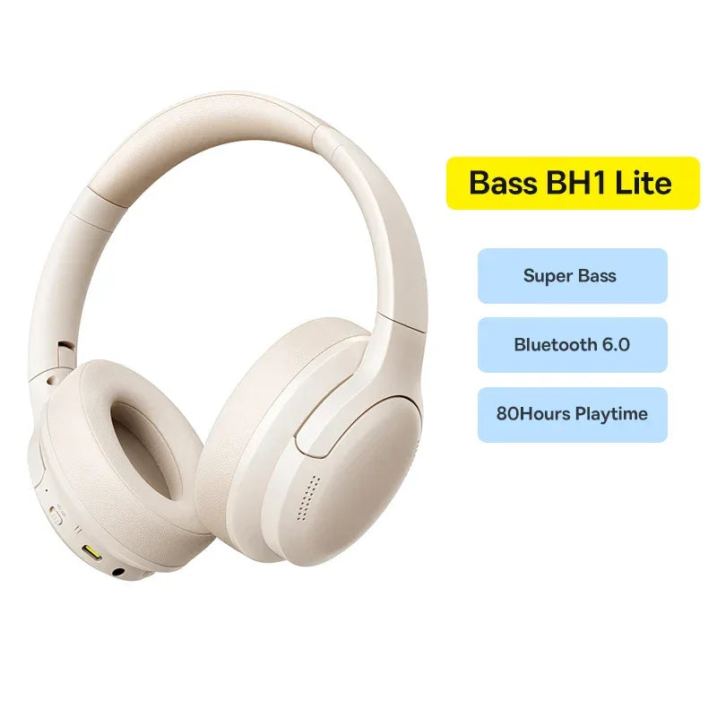 Tidesmit 70H Wireless Bluetooth Headphones Foldable Over-Ear Bass BH1 Lite White China Mainland Tidesmit