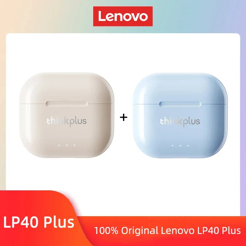 Lenovo LP40 II TWS Wireless Bluetooth Earphones by Tidesmit Beige Blue Tidesmit